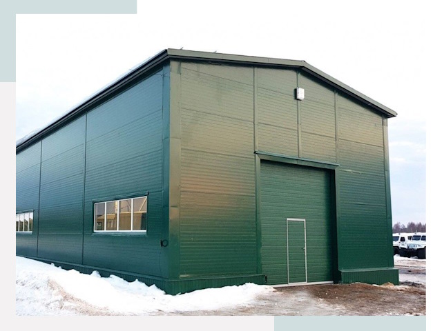 Двускатные ангары в щербинке