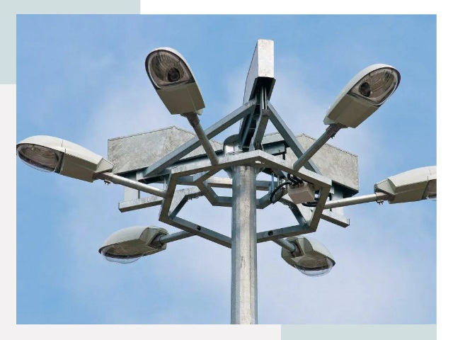 Монтаж осветительных мачт в щербинке