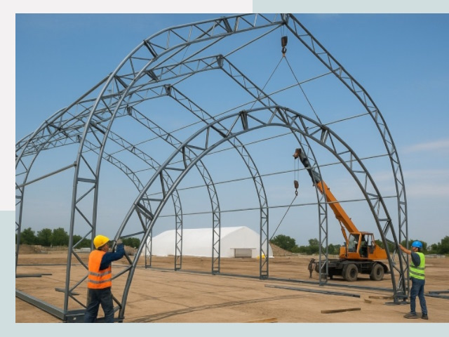 Монтаж ангаров в щербинке от 611 руб. - Надежно и быстро